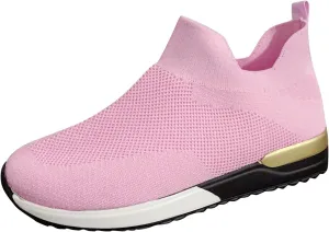 Womens Slip on Sneakers Black Tennis Shoes for Women Casual Breathable Tennis Shoes Work Shopping Travel