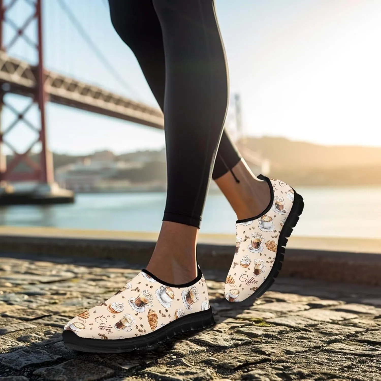Women's Slip Ons Flat Lightweight Sneakers Walking Casual Loafers Comfortable Art Painted Travel Outdoor Shoes US Size 5.5-11.5