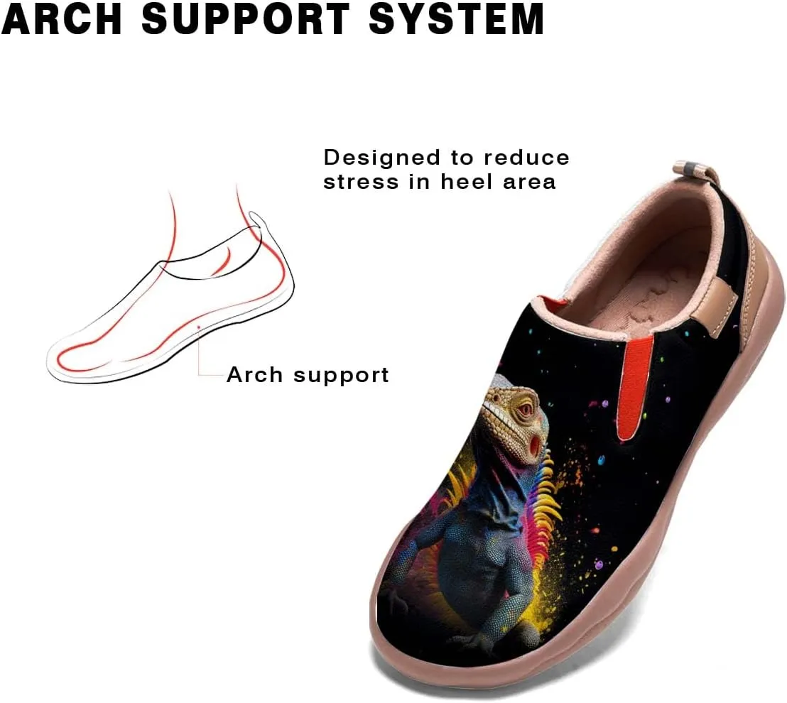 Women's Slip Ons Sneakers Lightweight Walking Casual Loafers Animal Splatter Art Painted Travel Holiday Shoes