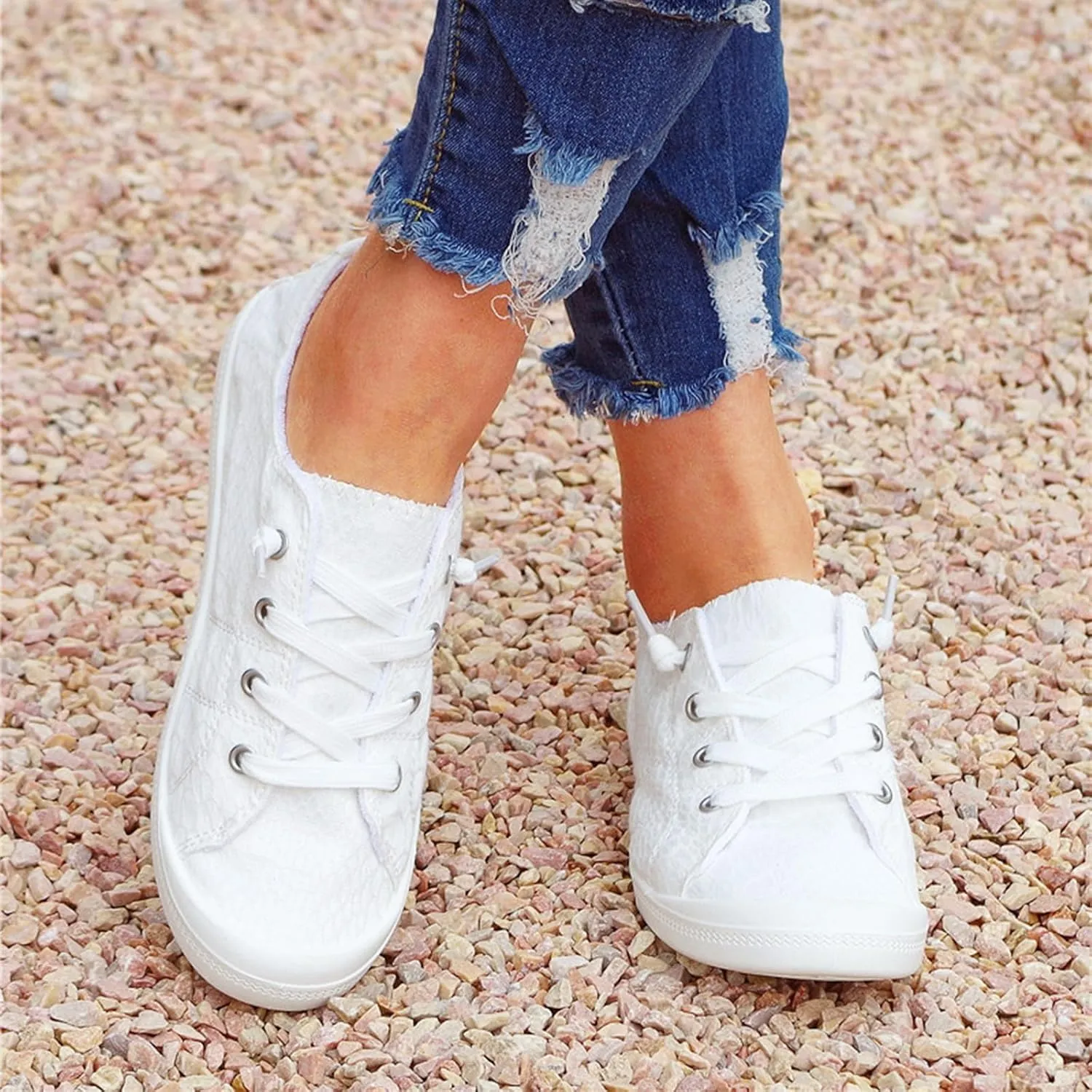 Women's Soft Ladies Loafers Flat Shoes Autumn Vulcanize Canvas Women's Lightweight Breathable Casual Shoes