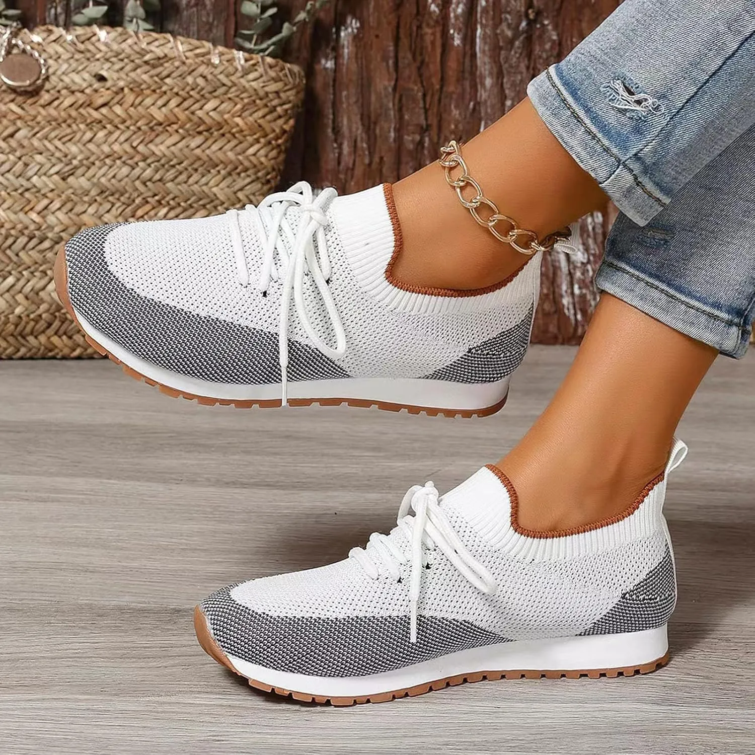 Women's Soft Sole Cushion Sneakers Non Slip Workout Fashion Tennis Running Sneakers Arch Support Walking Shoe