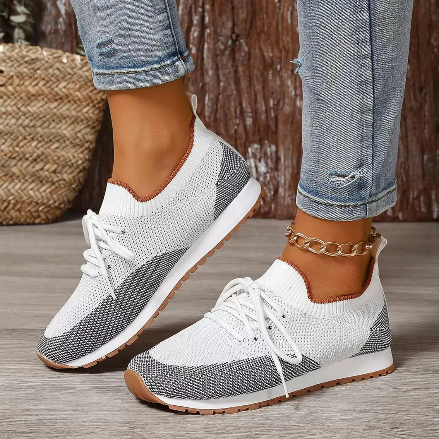 Women's Soft Sole Cushion Sneakers Non Slip Workout Fashion Tennis Running Sneakers Arch Support Walking Shoe