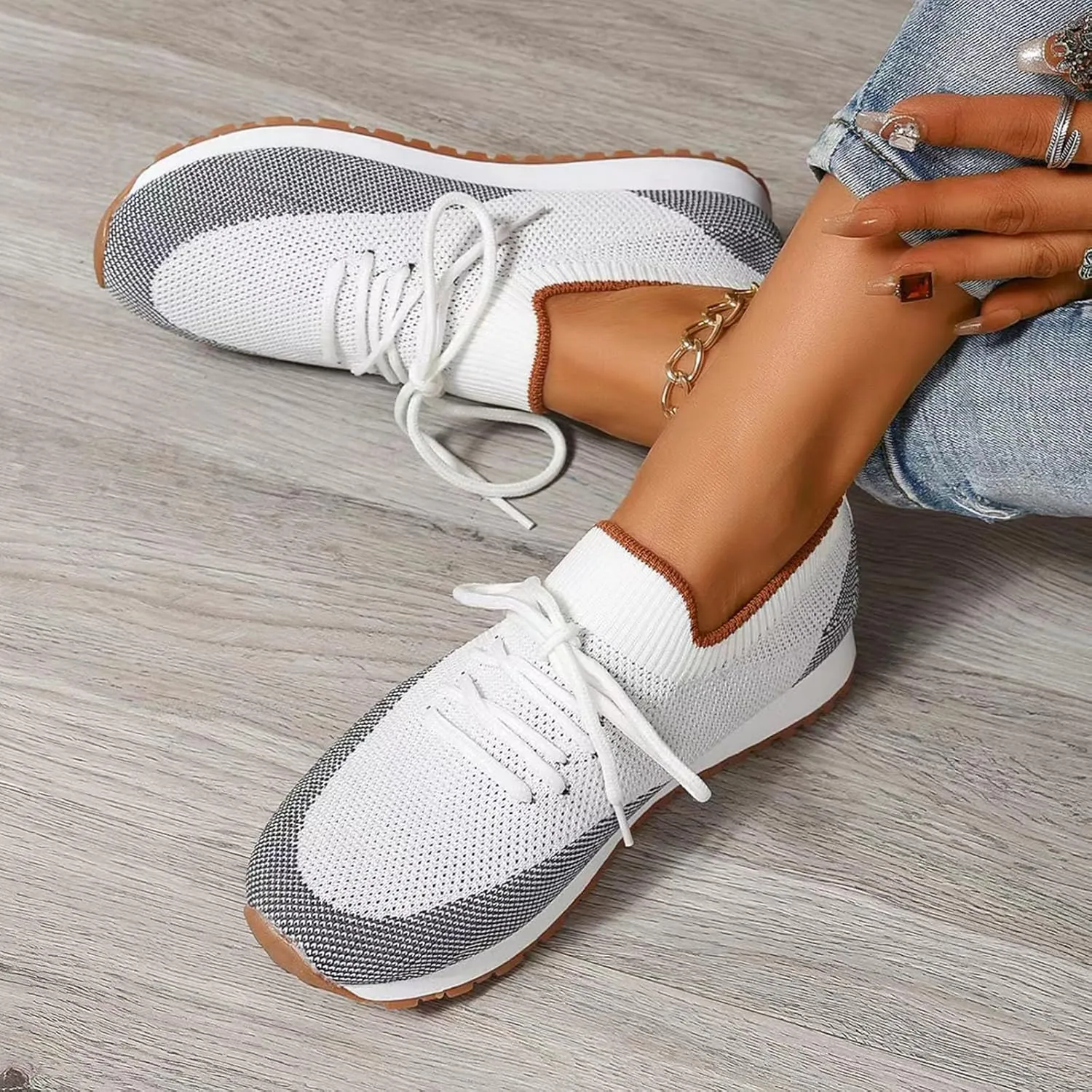 Women's Soft Sole Cushion Sneakers Non Slip Workout Fashion Tennis Running Sneakers Arch Support Walking Shoe
