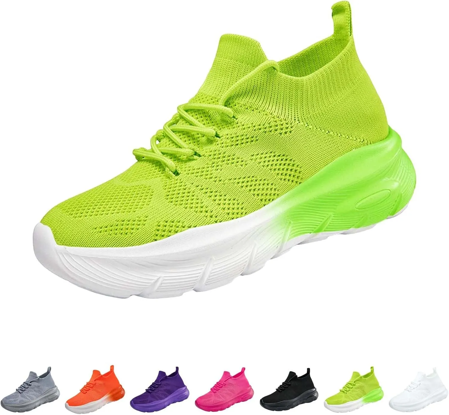 Women's Walking Shoes Breathable Knitted Mesh Running Hiking Sneakers Soft Memory Foam Casual Sport Sneaker