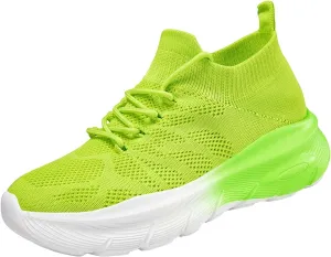 Women's Walking Shoes Breathable Knitted Mesh Running Hiking Sneakers Soft Memory Foam Casual Sport Sneaker