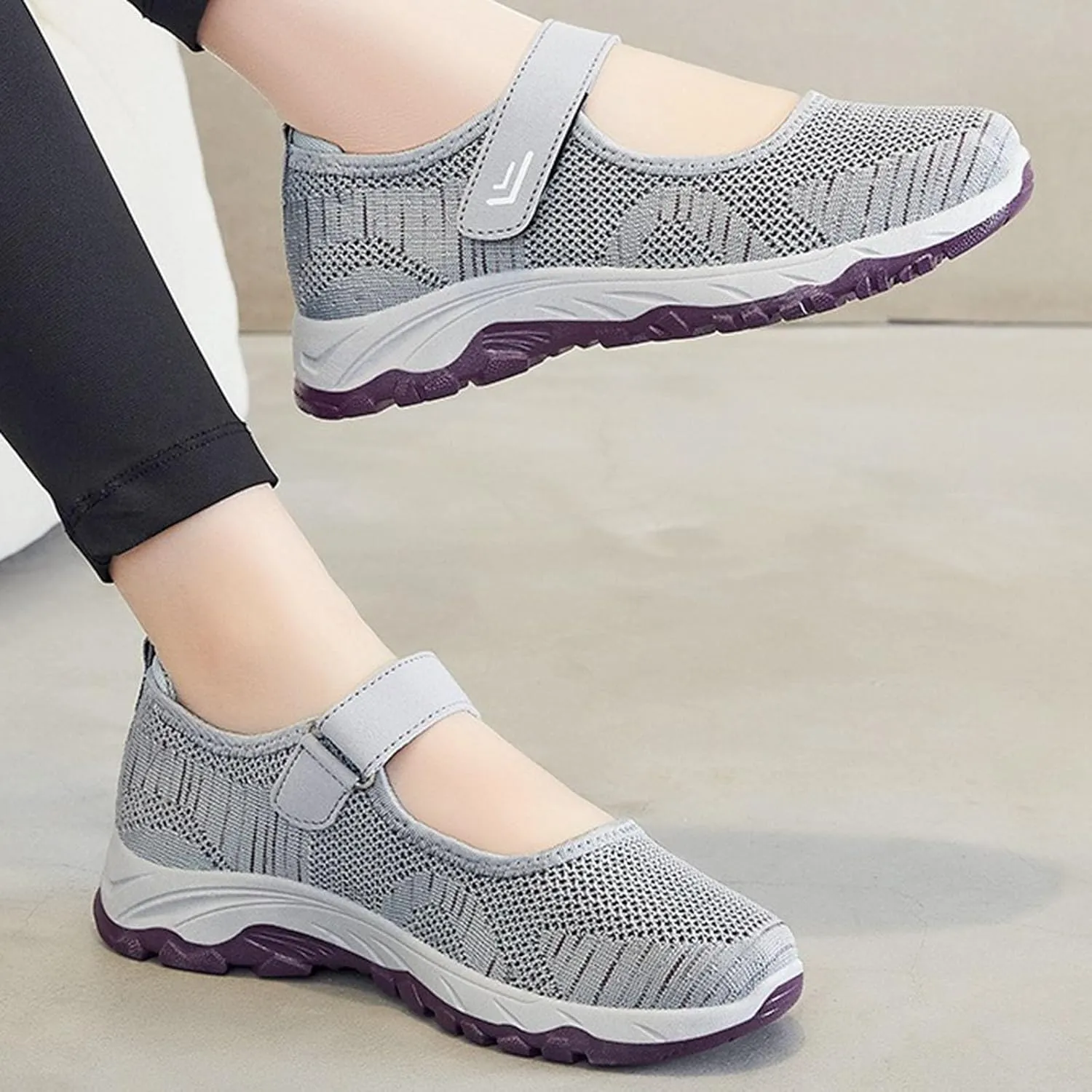 Women's Walking Shoes,Orthotic Walking Sneakers Wide Width Non-Slip Adjustable Breathable Comfortable Lightweight Shoes