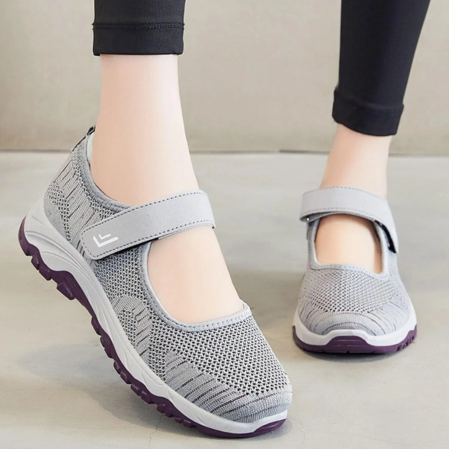 Women's Walking Shoes,Orthotic Walking Sneakers Wide Width Non-Slip Adjustable Breathable Comfortable Lightweight Shoes