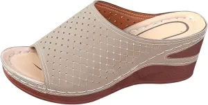Women's Wedge Open Toe Orthopedic Sandals Comfy Platform Wide Width Slippers Slip-on Beach Sandals