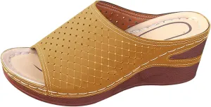 Women's Wedge Open Toe Orthopedic Sandals Comfy Platform Wide Width Slippers Slip-on Beach Sandals