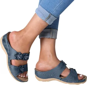 Yanzhenglip Orthopedic Sandals for Women, Women Walking Slippers with Arch Support Anti-Slip Breathable Sandal Slip On Flip Flops Comfortable Orthotic Platform Wedge Sandals