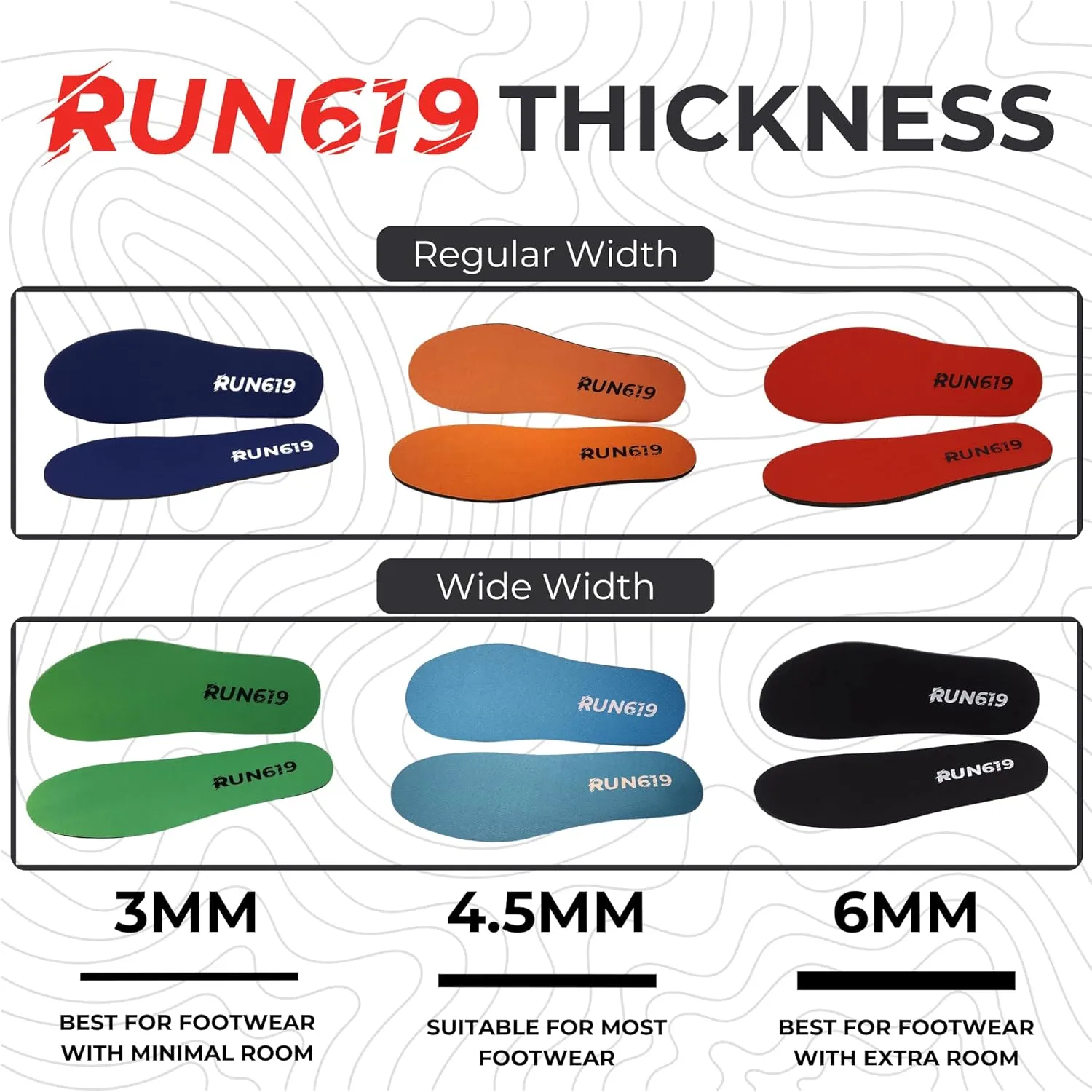 Zero Drop Shoe Insoles, Traditional Shape, Foot Forming, Regular Width - Thin, Firm, Flat Shoe Inserts - Men's Size 13