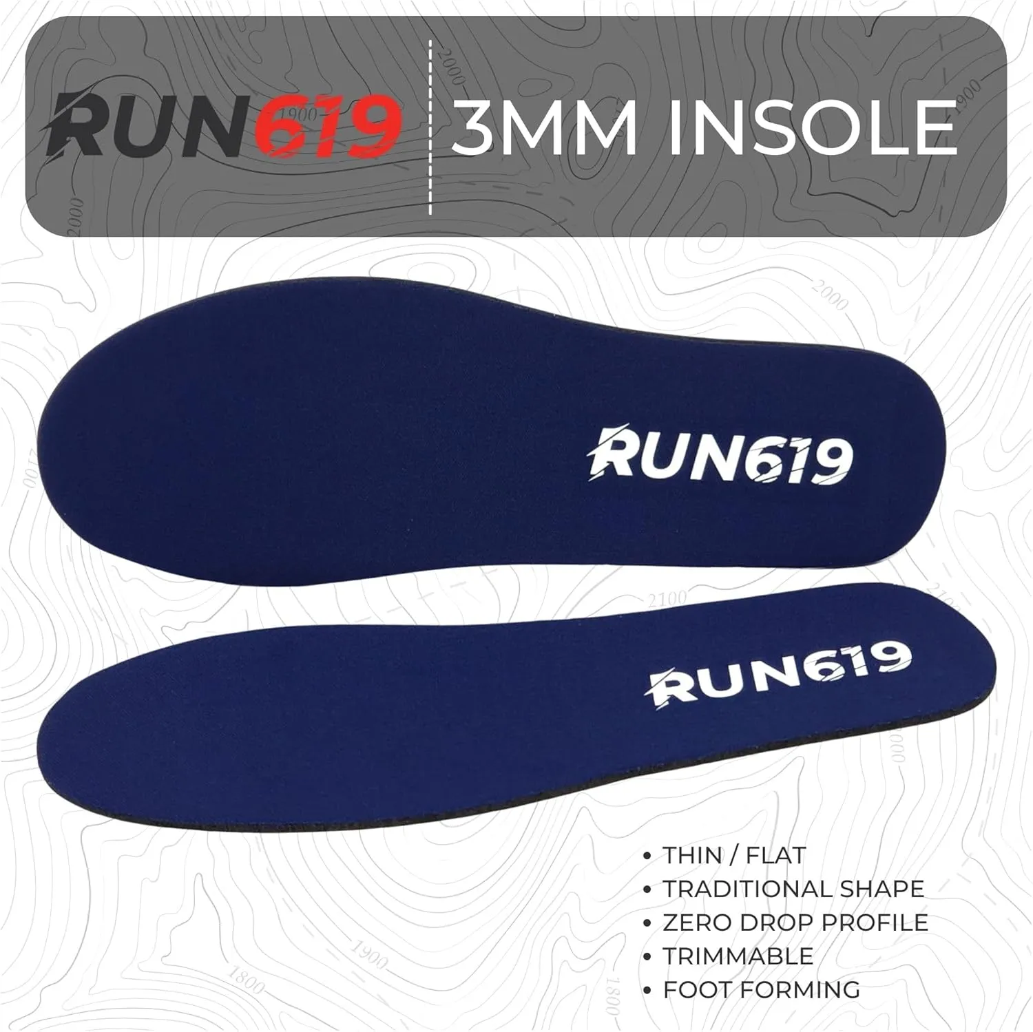 Zero Drop Shoe Insoles, Traditional Shape, Foot Forming, Regular Width - Thin, Firm, Flat Shoe Inserts - Men's Size 13